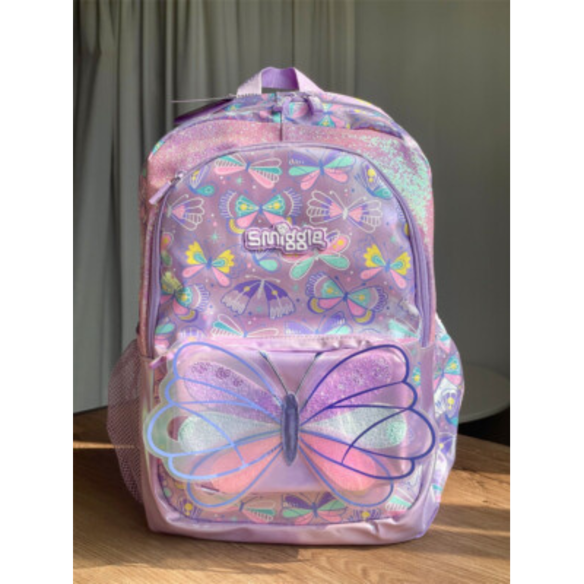 Smiggle Brand Butterfly Themed School Bag | Grade 2 & 3 | Purple (100%orignal)