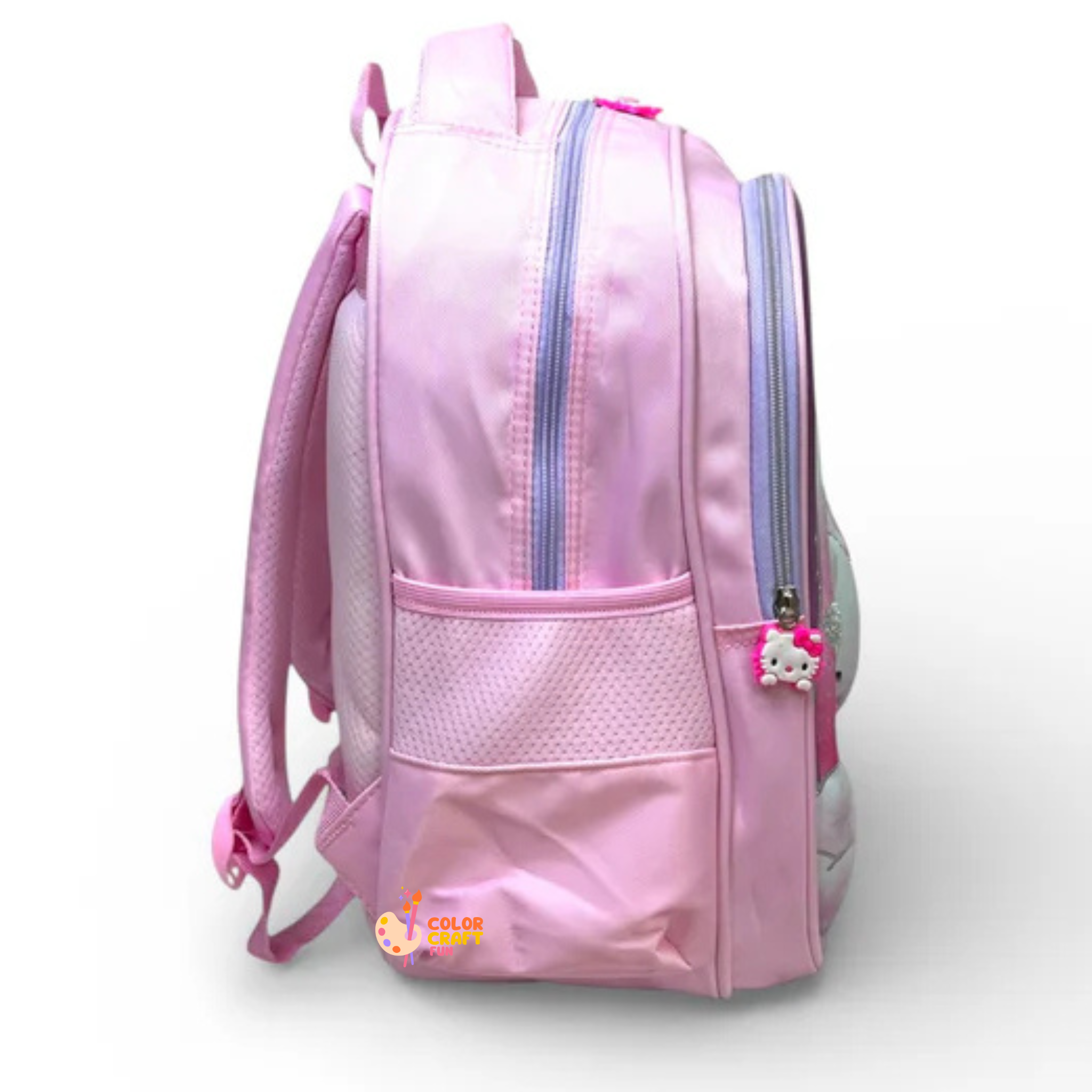 14 Inch 3D Hello Kitty School Bag For Nursery Till KG Girls ( With Keychain )