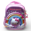 14 Inch 3D Hello Kitty School Bag For Nursery Till KG Girls ( With Keychain )
