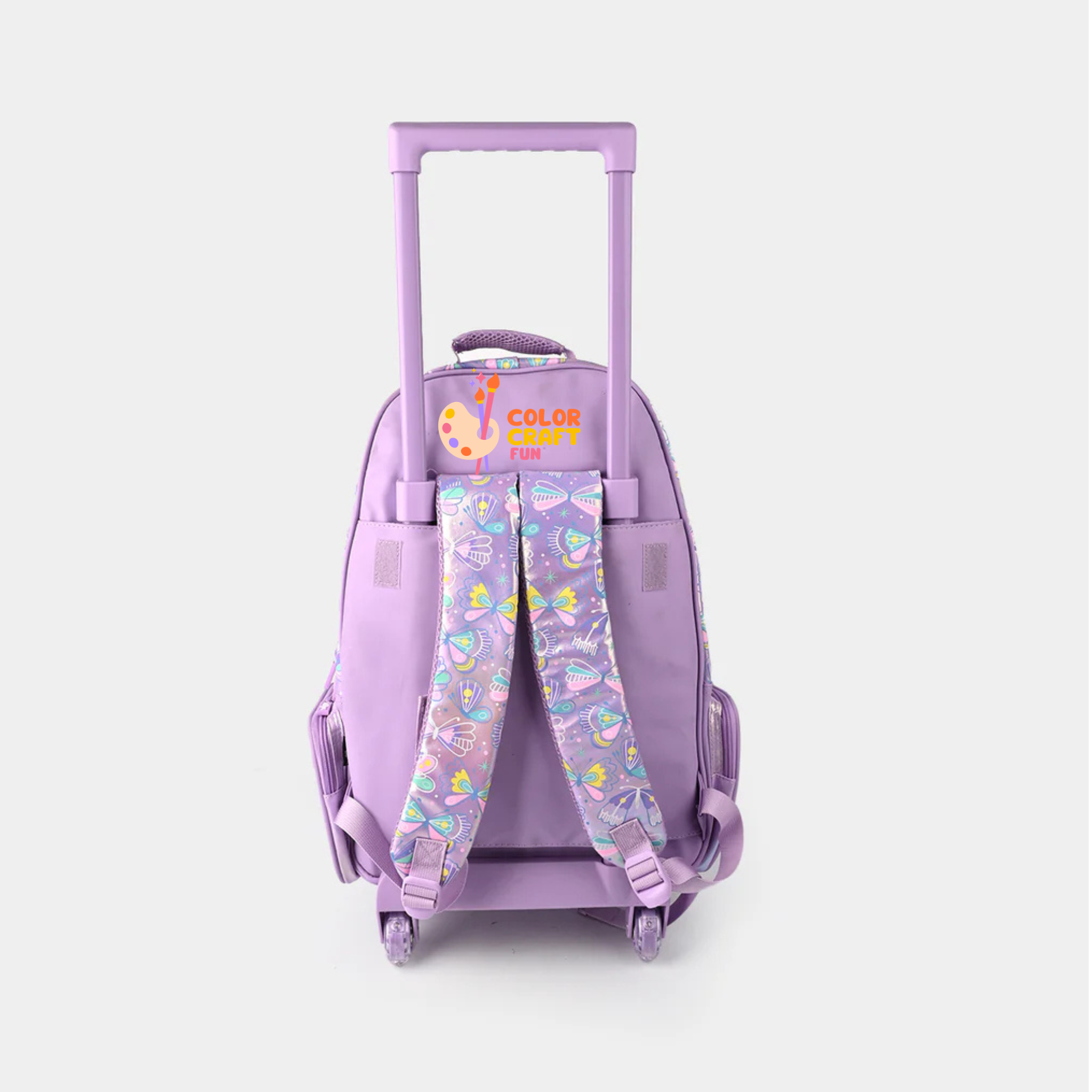 Orignal Smiggle Rolling Backpack/Trolley Bag for Kids BUTTERFULY Size 19