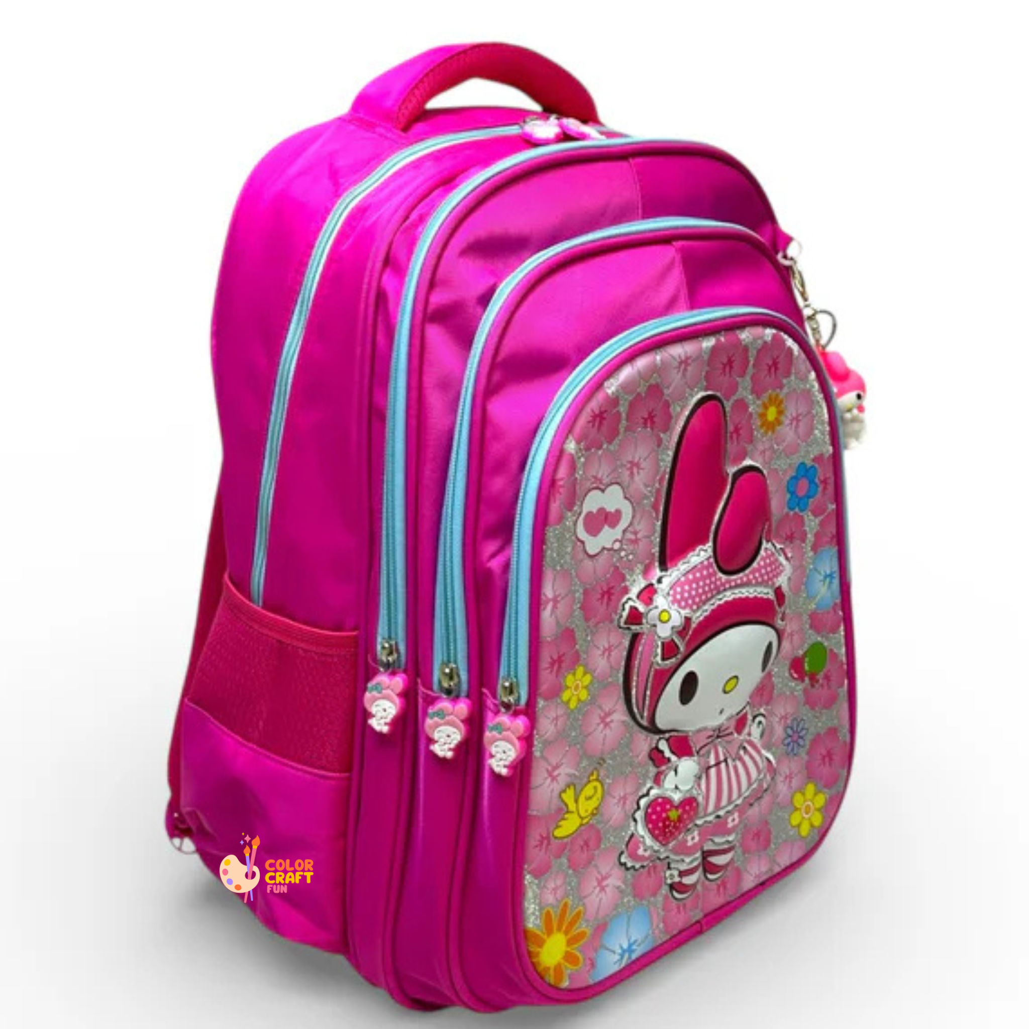 18 Inch 3D Melody School Bag For Grade 4 Till 8 Girls ( With Keychain )