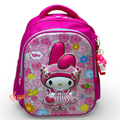 14 Inch 3D Melody School Bag For Nursery Till KG Girls ( With Keychain )