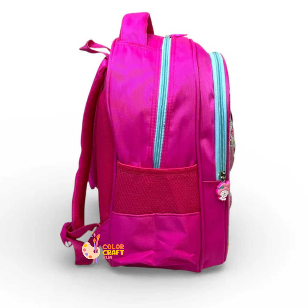 14 Inch 3D Melody School Bag For Nursery Till KG Girls ( With Keychain )