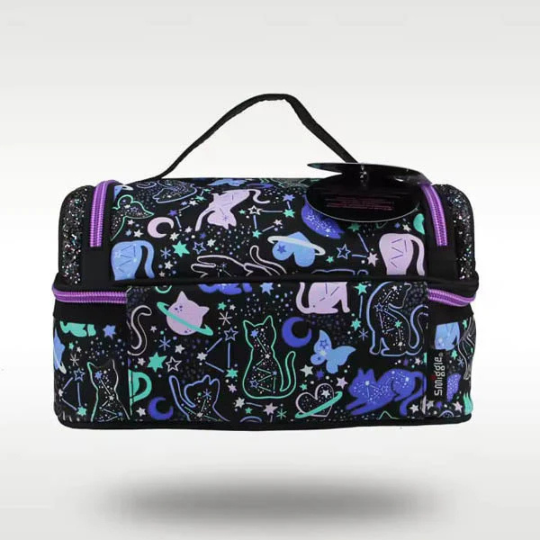 Smiggle Brand Cat Themed Insulated Two Compartment Lunch Bag