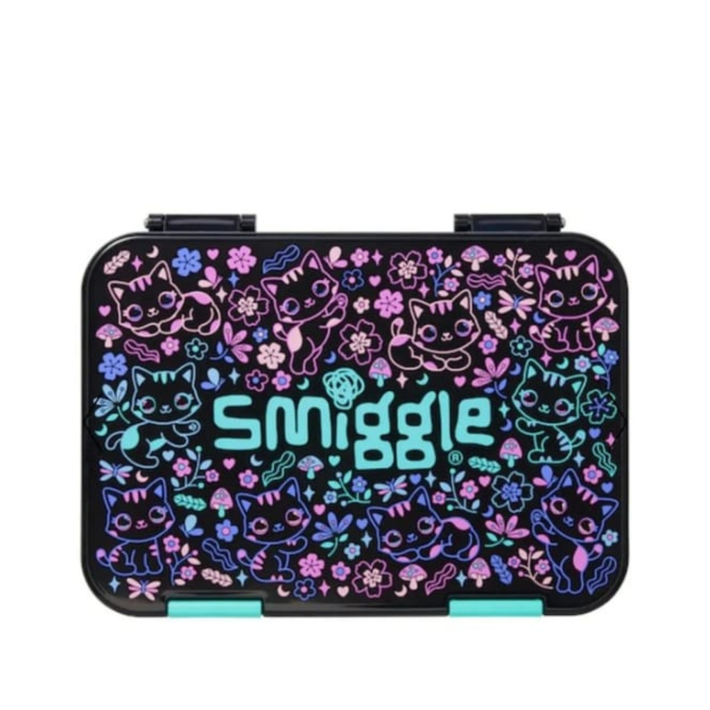 Smiggle Cat, Flowers & Butterflies Medium Bento Lunch Box for Kids – BPA-Free, Durable & Eco-Friendly