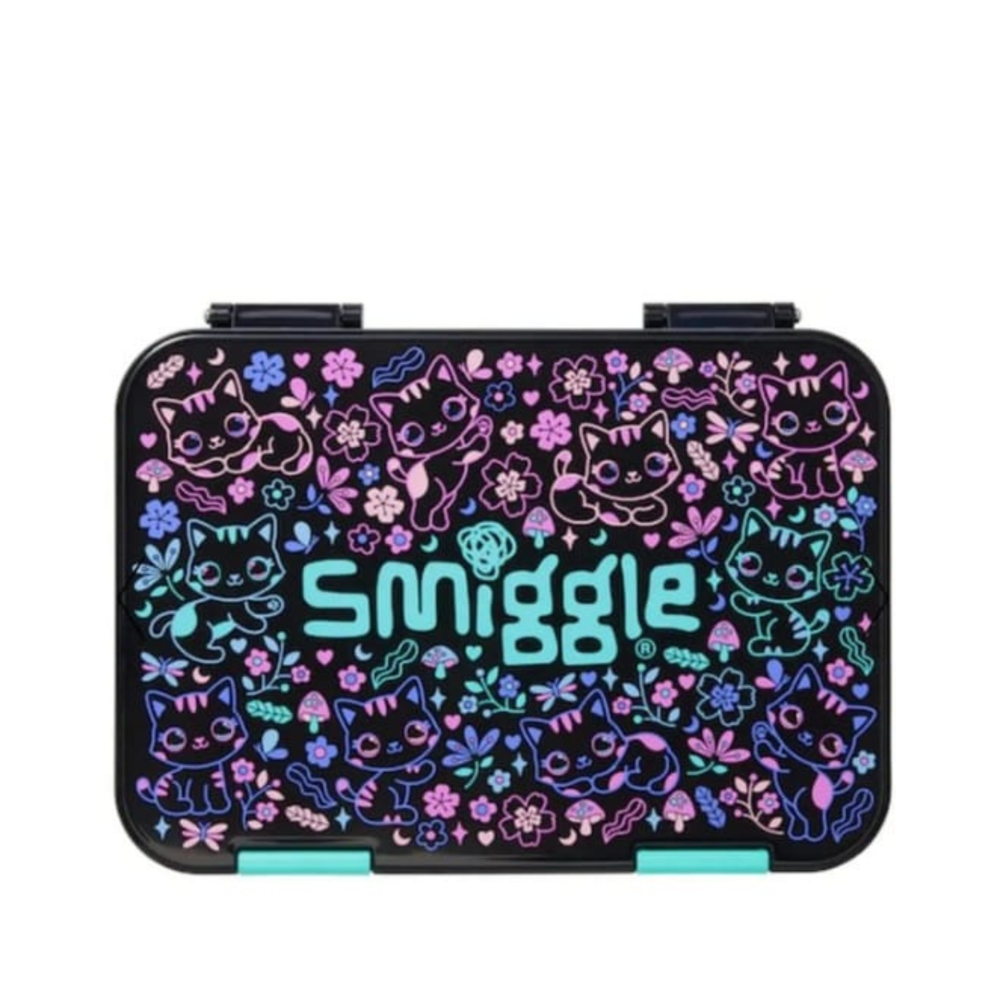Smiggle Cat, Flowers & Butterflies Medium Bento Lunch Box for Kids – BPA-Free, Durable & Eco-Friendly