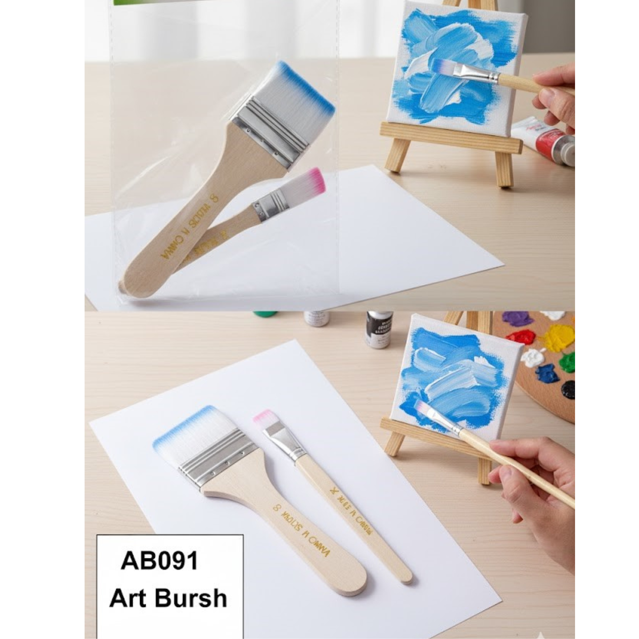 ART TOOLS Professional Flat Brush Set - Large Sizes
