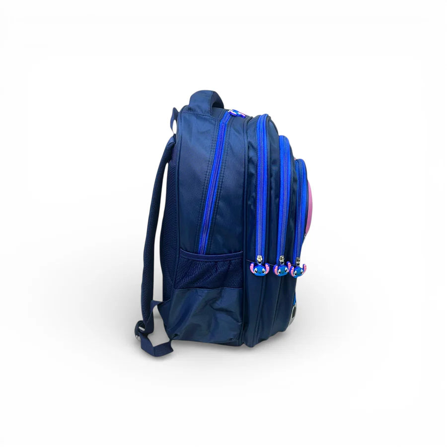 18 Inch 3D Stitch School Bag For Grade 4 Till 8 Kids ( With Keychain )
