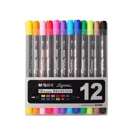 M&G Brush Tip 12 Colour Markers Set - Double Sided